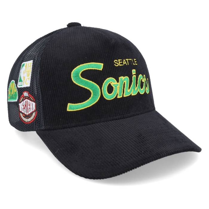 ミッチェル&ネス Mitchell & Ness 【 Seattle Supersonics Times Up Black Trucker Men Black 】 シアトル 黒色 ブラック トラッカー バッグ 小物 ブランド雑貨 帽子 メンズ帽子 キャップ メンズ 黒色 ブラック