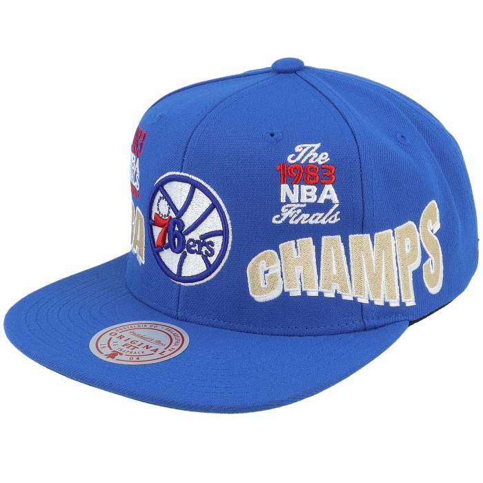 ミッチェル&ネス Mitchell & Ness 【 Philadelphia 76Ers World Champs Royal Snapback Men Blue 】 フ..