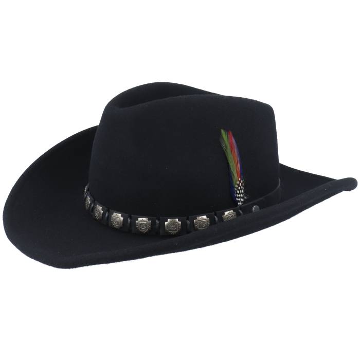 ステットソン Stetson 【 Woolfelt Black Western Men Black 】 黒色 ブラック ウ...