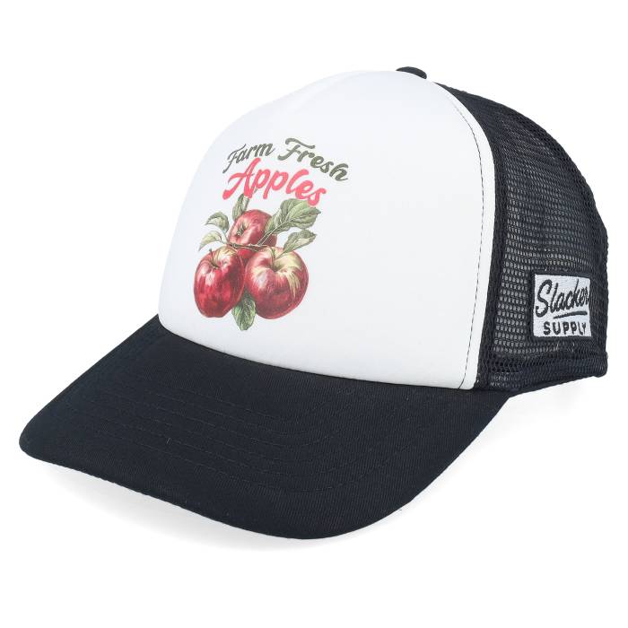 【★スーパーSALE★3/11深夜2時迄】Slacker Supply 【 Farm Fresh Apples Foam Black/White Vintage Trucker Men Black White 】 フレッシュ vintage ビンテージ・ヴィンテージ トラッカー バッグ 小物 ブランド雑貨 帽子 メンズ帽子 キャップ メンズ 白