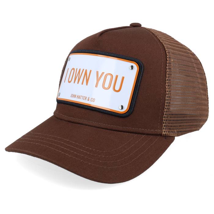 John Hatter & Co 【 I Own You Aluminium Plate Brown A-Frame Trucker Men Brown 】 茶色 ブラウン トラッカー バッグ 小物 ブランド雑貨 帽子 メンズ帽子 キャップ メンズ 茶色 ブラウン