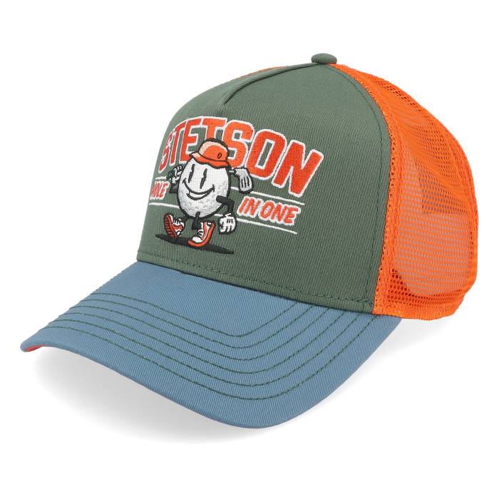 【★スーパーSALE★3/11深夜2時迄】ステットソン Stetson 【 Hole In One Green/Blue/Orange Trucker Men Green 】 トラッカー バッグ 小物 ブランド雑貨 帽子 メンズ帽子 キャップ メンズ green 緑・グリーン
