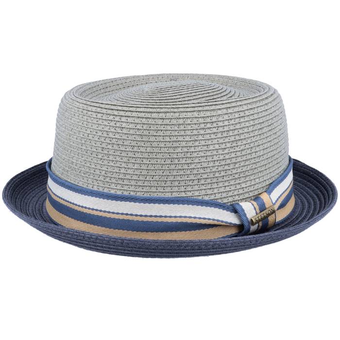 ステットソン Stetson 【 Pork Pie Toyo Olive/Navy Straw Hat Men Blue 】 バッグ 小物 ブランド雑貨 帽子 メンズ帽子 ハット メンズ 青色 ブルー