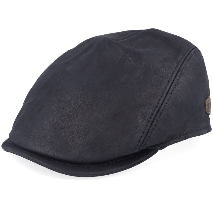 Mjm Hats �� Bang Leather Black Flat Cap Men Black �� �쥶�� ���� �֥�å� ����å� ˹��...