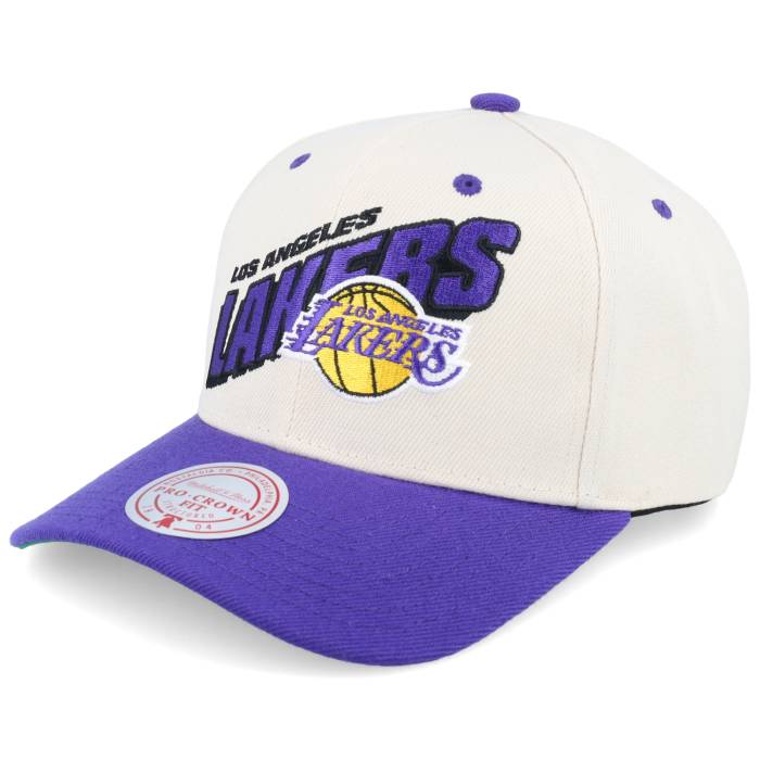 ミッチェル&ネス Mitchell & Ness 【 Los Angeles Lakers Retro Type Pro Off White/Purple Adjustable Men Beige 】 Lakers レイカーズ レトロ プロ バッグ 小物 ブランド雑貨 帽子 メンズ帽子 キャップ メンズ ベージュ