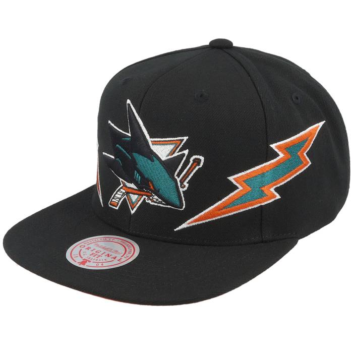 【★スーパーSALE★3/11深夜2時迄】ミッチェル&ネス Mitchell & Ness 【 San Jose Sharks Double Trouble Black Snapback Men Black 】 シャークス 黒色 ブラック Snapback スナップバック バッグ バッグ 小物 ブランド雑貨 帽子 メンズ帽子 キャップ メ