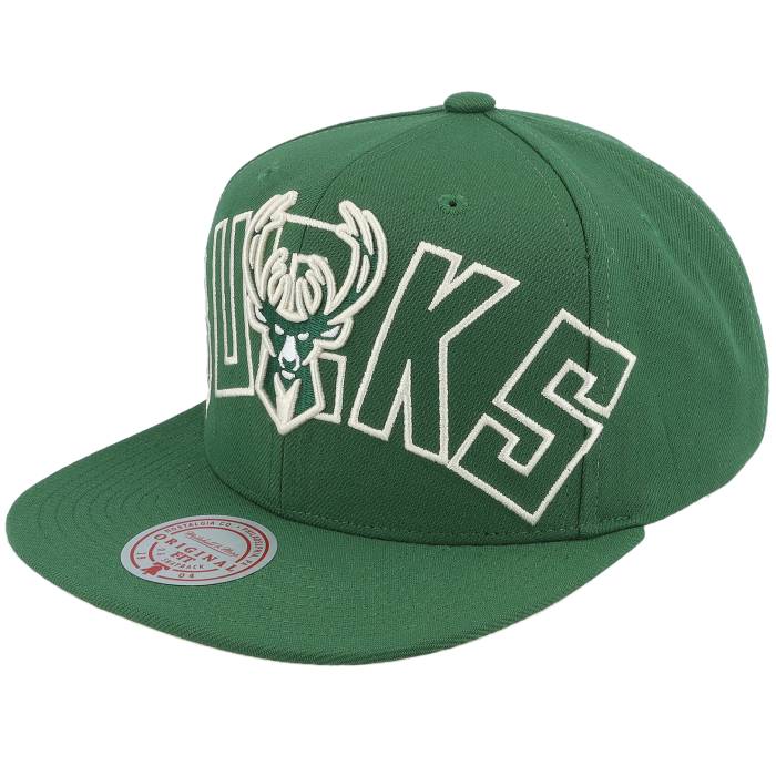 ミッチェル&ネス Mitchell & Ness 【 Milwaukee Bucks Full Frontal Green Snapback Men Green 】 ミルウォーキー バックス green 緑・グリーン Snapback スナップバック バッグ バッグ 小物 ブランド雑貨 帽子 メンズ