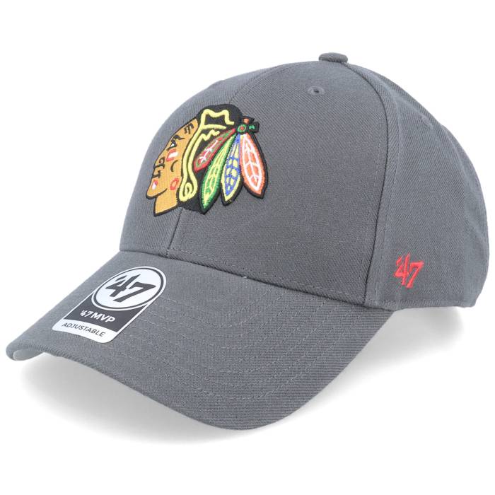 フォーティーセブンブランド 47 Brand 【 Chicago Blackhawks Nhl Mvp Charcoal Adjustable Men Grey 】 シカゴ ブラックホークス チャコール バッグ 小物 ブランド雑貨 帽子 メンズ帽子 キャップ メンズ 灰色
