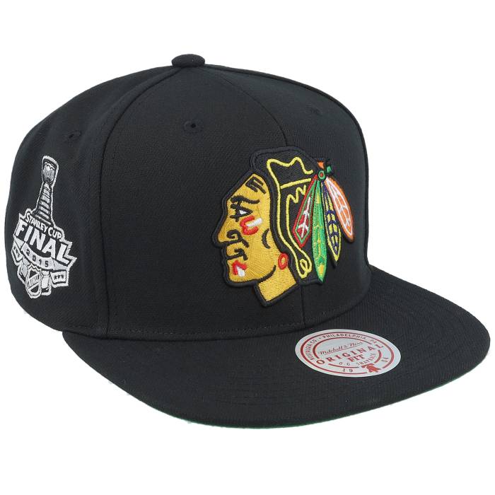 ミッチェル&ネス Mitchell & Ness 【 Chicago Blackhawks Top Spot Black Snapback Men Black 】 シカゴ ブラックホークス 黒色 ブラック Snapback スナップバック バッグ バッグ 小物 ブランド雑貨 帽子 メンズ帽子