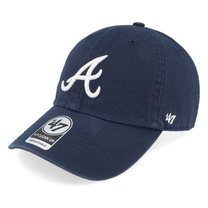 フォーティーセブンブランド 47 Brand 【 Atlanta Braves Clean Up Navy Dad Cap Men Blue 】 アトランタ ブレーブス 紺色 ネイビー キャップ 帽子 バッグ 小物 ブランド雑貨 帽子 メンズ帽子 キャップ メン