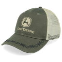 John Deere 【 Oil Skin Look W/Mesh Back Olive Trucker Men Green 】 olive オリーブ トラッカー バッグ 小物 ブランド雑貨 帽子 メンズ帽子 キャップ メンズ green 緑・グリーン
