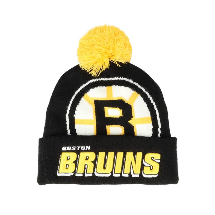 ミッチェル&ネス Mitchell & Ness 【 Boston Bruins Punch Out Knit Black Pom Men Black 】 ボストン ブルーインズ ニット 黒色 ブラック バッグ 小物 ブランド雑貨 帽子 メンズ帽子 ニット帽 メンズ 黒色 ブラ