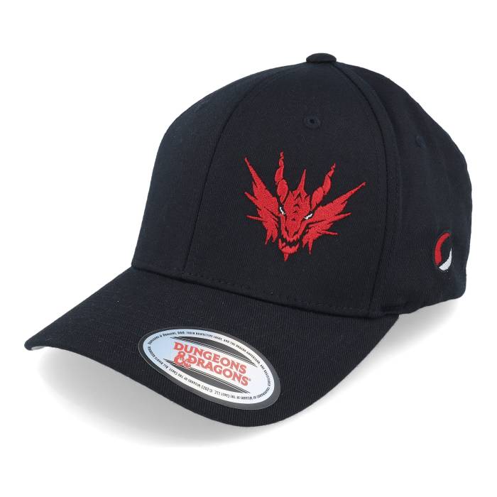 Dungeons & Dragons 【 Dragon Side Black Flexfit Men Black 】 ドラゴン 黒色 ブラック バッグ 小物 ブランド雑貨 帽子 メンズ帽子 キャップ メンズ 黒色 ブラック