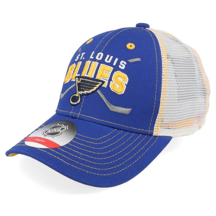 �������������å� Outerstuff �� Kids St. Louis Blues Lockup Meshback Blue/White/Yellow Trucker Kids Blue �� �֥롼�� �ȥ�å��� ���å� �٥ӡ� �ޥ��˥ƥ� ���å��ե��å���� ˹�� ����å� ����˥� ���å�