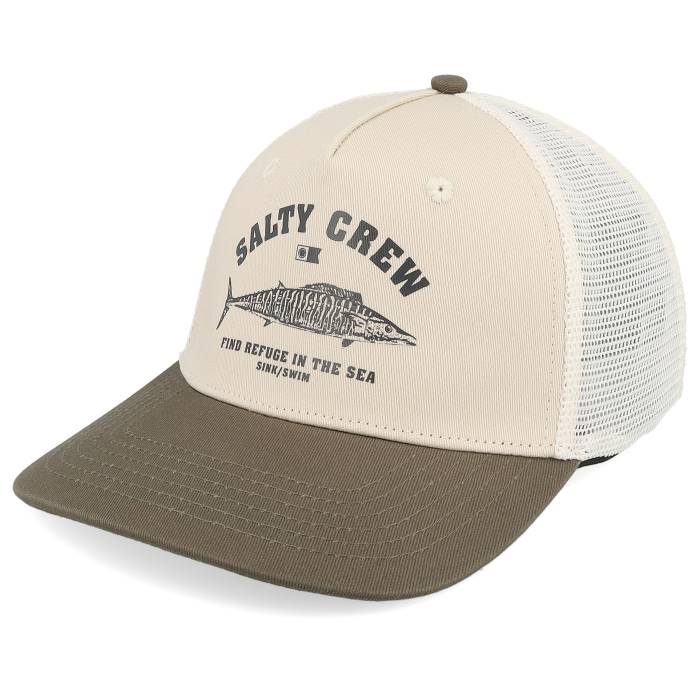 ソルティークルー Salty Crew 【 Wahoo Stamp Retro Oyster/Olive A-Frame Trucker Men Beige 】 レト..