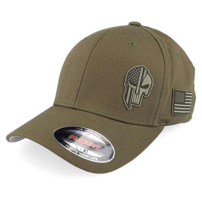 Army Head 【 Army Skull Usa Olive Flexfit Men Green 】 アーミー olive オリーブ バッグ 小物 ブランド雑貨 帽子 メンズ帽子 キャップ メンズ green 緑・グリーン