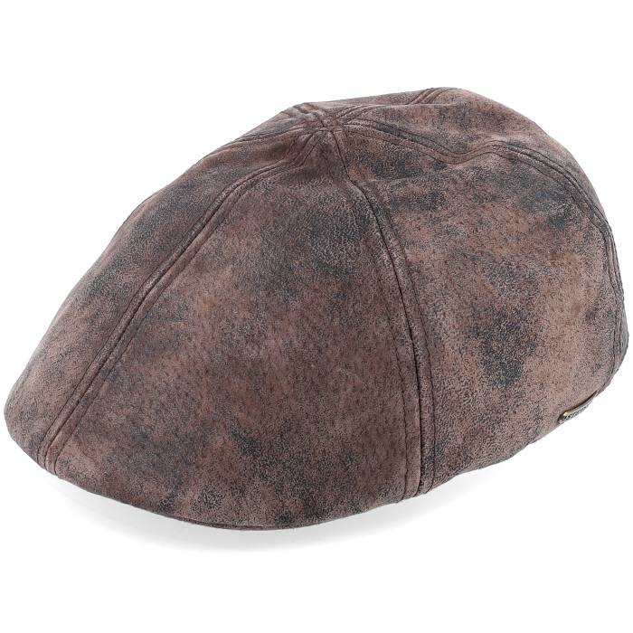 ���ƥåȥ��� Stetson �� Texas Pig Skin Brown Flat Cap Men Brown �� �ƥ����� �㿧 �֥饦...