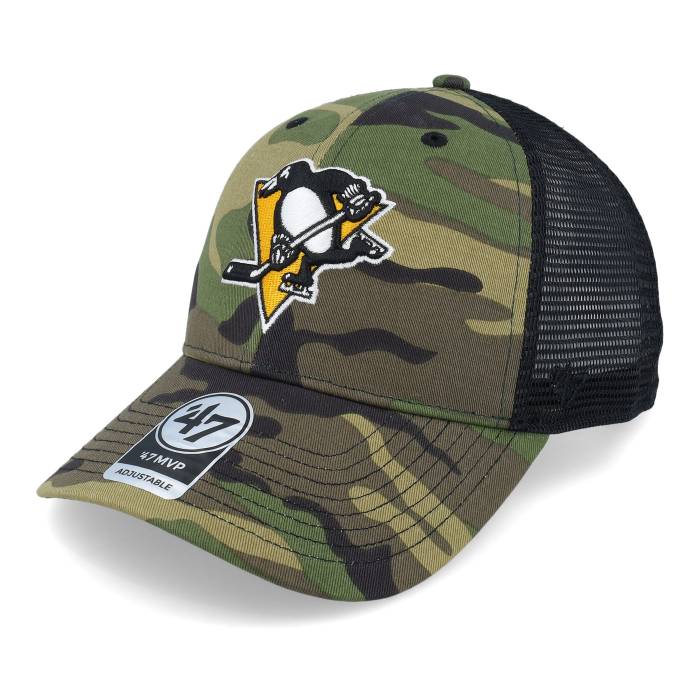 �ե����ƥ������֥�֥��� 47 Brand �� Pittsburgh Penguins 47 Mvp Camo/Black Trucker Men �� �ԥåĥС��� �ڥ󥮥� �ȥ�å��� �Хå� ��ʪ �֥��ɻ��� ˹�� ���˹�� ����å� ���