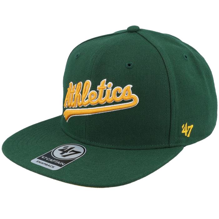 フォーティーセブンブランド 47 Brand 【 Oakland Athletics No Shot Script Under Captain Dark Green/Yellow Snapback Men Green 】 オークランド アスレチックス スクリプト Snapback スナップバック バッグ バッグ 小物