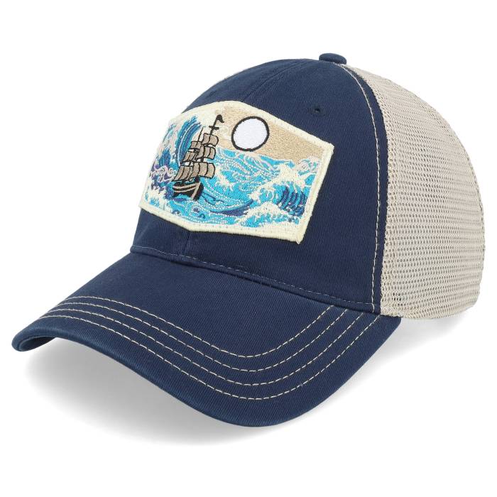 Wild Spirit 【 Big Boat & Waves Patch 111 Split Navy/Khaki Trucker Men Blue 】 トラッカー バッグ 小物 ブランド雑貨 帽子 メンズ帽子 キャップ メンズ 青色 ブルー