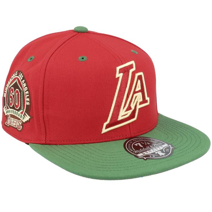 ミッチェル&ネス Mitchell & Ness 【 Los Angeles Lakers Nightmare Fitted Red/Green Fitted Men Red 】 Lakers レイカーズ ナイトメア メンズ Red 赤・レッド