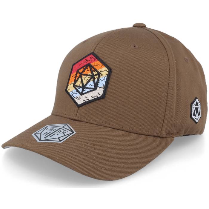 Critiql Hit 【 Rainbow Hex D20 Patch Brown - Flexfit Men Brown 】 虹色 レインボー ヘックス 茶色 ブラウン バッグ 小物 ブランド雑貨 帽子 メンズ帽子 キャップ メンズ 茶色 ブラウン