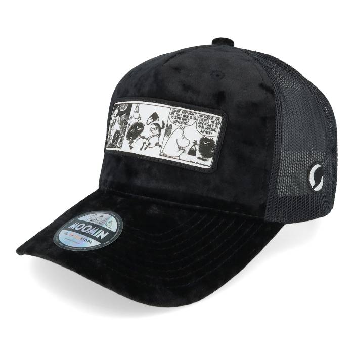 Moomin 【 Comic Strip Thief Black Velvet Trucker Men Black 】 黒色 ブラック トラッカー バッグ 小..
