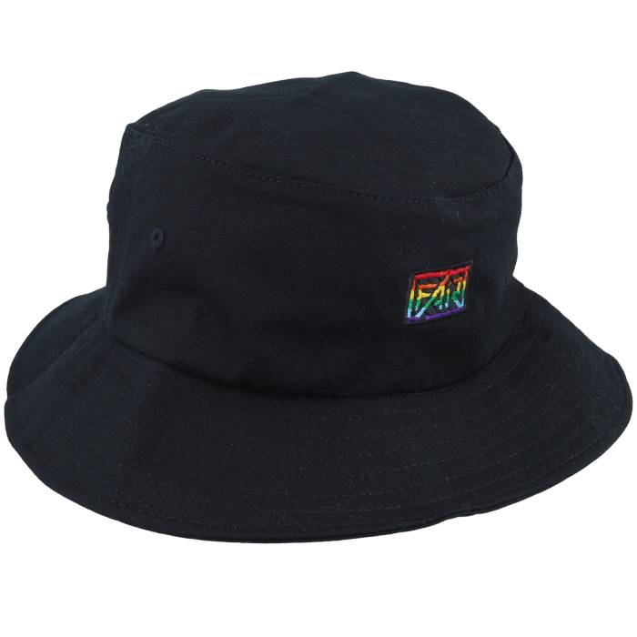 Fair 【 Oraganic Rainbow Pride Logo Black Bucket Men Black 】 虹色 レインボー ロゴ 黒色 ブラック バッグ 小物 ブランド雑貨 帽子 メンズ帽子 ハット メンズ 黒色 ブラック