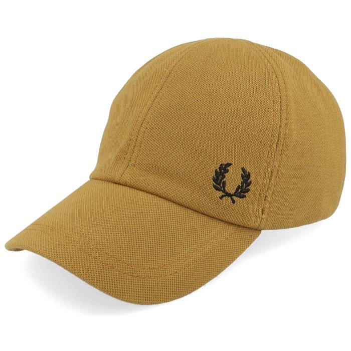 フレッドペリー Fred Perry 【 Pique Classic Cap Dark Caramel/Black Dad Cap Men Beige 】 クラシック キャップ 帽子 バッグ 小物 ブランド雑貨 帽子 メンズ帽子 キャップ メンズ ベージュ