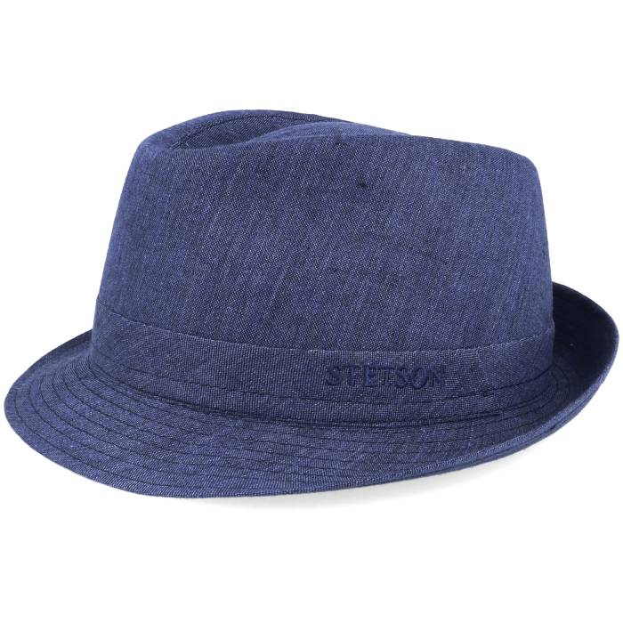 ステットソン Stetson 【 Linen Navy Trilby Men Blue 】 紺色 ネイビー バッグ 小物 ブランド雑貨 帽子 メンズ帽子 ハット メンズ 青色 ブルー