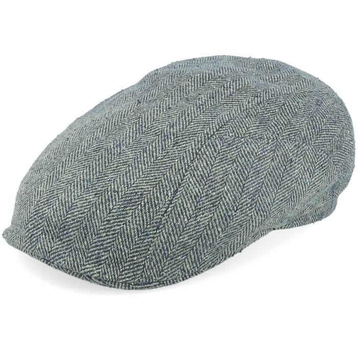 ���ƥåȥ��� Stetson �� Driver Silk Green/Blue Herringbone Flat Cap Men Green...