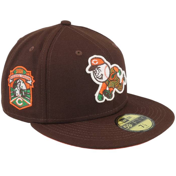 ニューエラ New Era 【 Cincinnati Reds Cacao Blaze 59Fifty Brown/Orange Fitted Men Brown 】 シン..