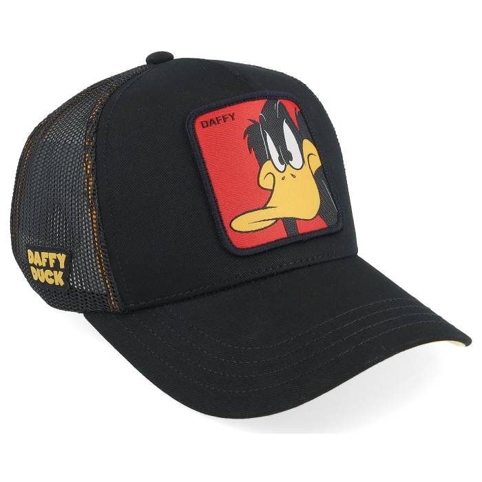 Capslab �� Kids Looney Tunes Daffy Duck Black Trucker Kids Black �� ���� �֥�å� �ȥ�å��� ���å� �٥ӡ� �ޥ��˥ƥ� ���å��ե��å���� ˹�� ����å� ����˥� ���å� ���� �֥�å�