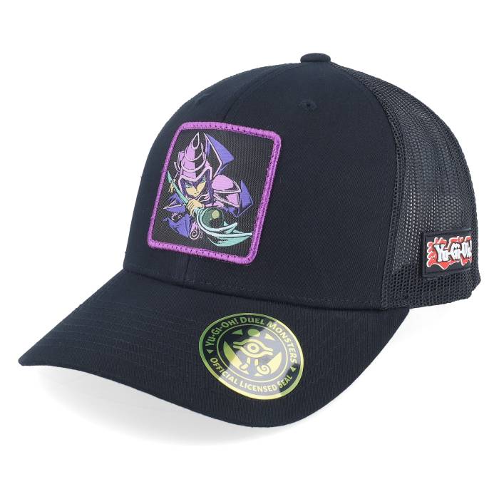 【★スーパーSALE★3/11深夜2時迄】Yu-Gi-Oh! 【 Dark Magician Black Trucker - Yu-Gi-Oh Men Black 】 黒色 ブラック トラッカー バッグ 小物 ブランド雑貨 帽子 メンズ帽子 キャップ メンズ 黒色 ブラック