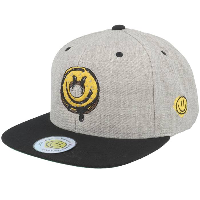 Lucid Smile 【 Doughnut Smile Heather Grey/Black Snapback Men Grey 】 heather ヘザー Snapback スナップバック バッグ バッグ 小物 ブランド雑貨 帽子 メンズ帽子 キャップ メンズ 灰色 グレー
