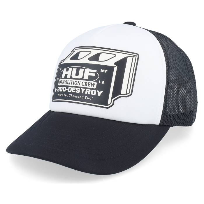 【★スーパーSALE★3/11深夜2時迄】ハフ Huf 【 Demolition Crew Hat White/Black Trucker Men Black White 】 クルー トラッカー バッグ 小物 ブランド雑貨 帽子 メンズ帽子 キャップ メンズ 白色 ホワイト