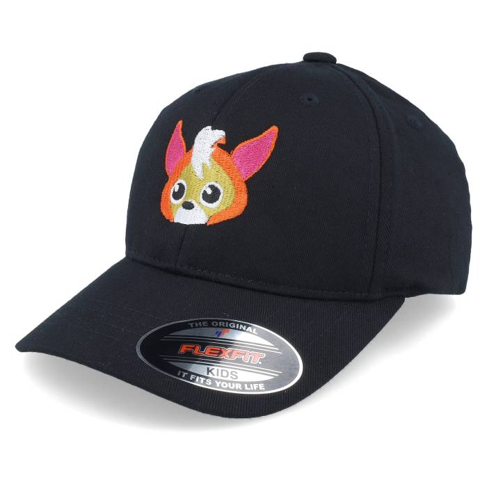Kiddo Cap 【 Kids Litte Fox Head Black Flexfit Kids Black 】 フォックス 黒色 ブラック キッズ ベ..