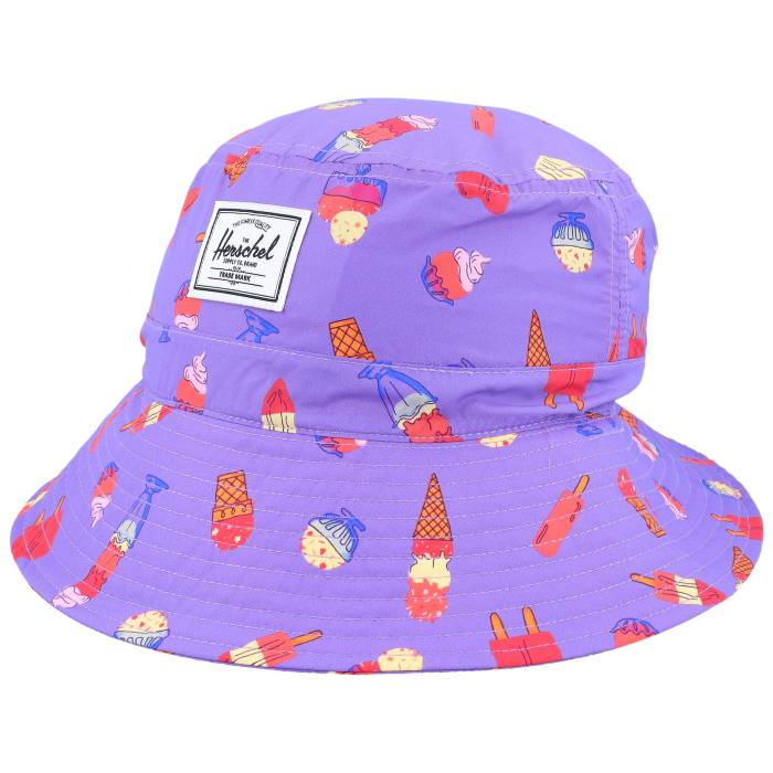 Herschel �� Kids Beach Uv Hat Keepin' Cool Bucket Kids Purple �� ������ ���å� �٥ӡ� �ޥ��˥ƥ� ���å��ե��å���� ˹�� �ϥå� ����˥� ���å� Purple �硦�ѡ��ץ�