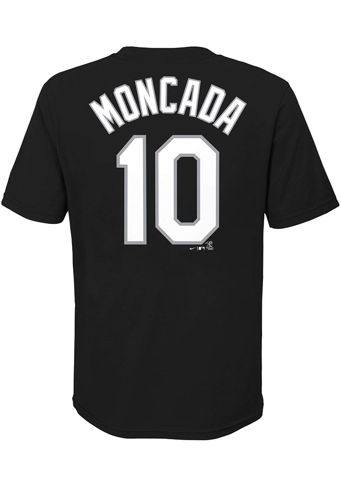 ナイキ シカゴ 白色 ホワイト 子供用 黒色 ブラック Tシャツ ホワイトソックス ジュニア キッズ 【 NIKE YOAN MONCADA YOUTH BLACK NAME NUMBER PLAYER TEE 】