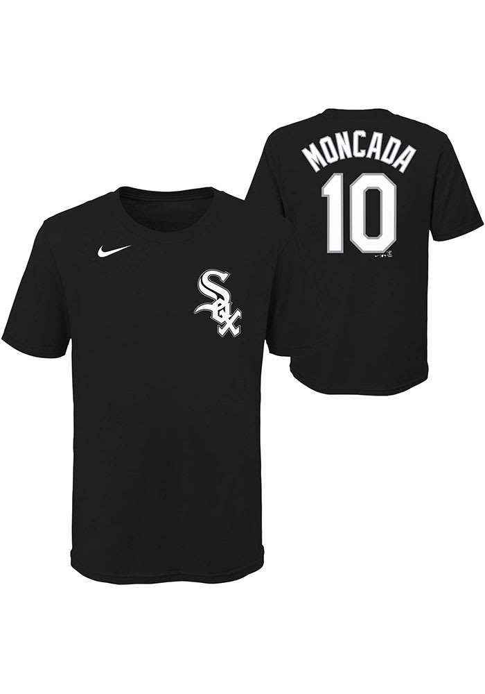 ナイキ シカゴ 白色 ホワイト 子供用 黒色 ブラック Tシャツ ホワイトソックス ジュニア キッズ 【 NIKE YOAN MONCADA YOUTH BLACK NAME NUMBER PLAYER TEE 】