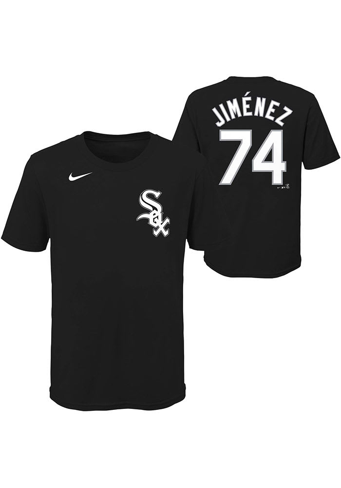 ナイキ シカゴ 白色 ホワイト 子供用 黒色 ブラック Tシャツ ホワイトソックス ジュニア キッズ 【 NIKE ELOY JIMENEZ YOUTH BLACK NAME NUMBER PLAYER TEE 】