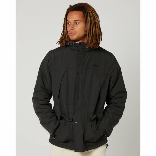 ステューシー リバーシブル メンズ ジャケット 黒色 ブラック クリーム 【 STUSSY STOCK SHERPA REVERSIBLE MENS JACKET BLACK CREAM 】