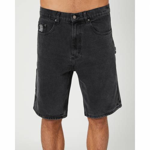 ハフ メンズ 黒色 ブラック デニム 【 HUF WORKMAN MENS SHORT BLACK DENIM 】