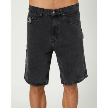 ハフ メンズ 黒色 ブラック デニム 【 HUF WORKMAN MENS SHORT BLACK DENIM 】