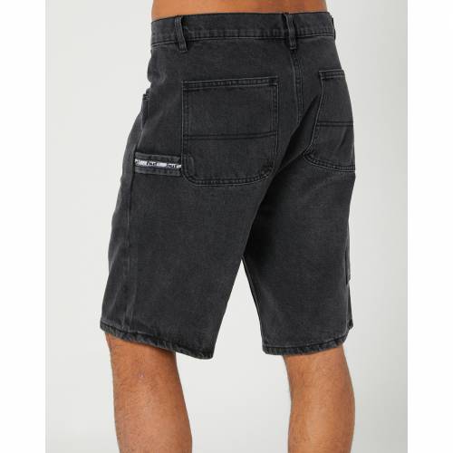 ハフ メンズ 黒色 ブラック デニム 【 HUF WORKMAN MENS SHORT BLACK DENIM 】