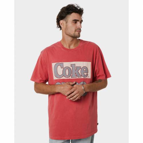 メンズ Tシャツ 赤 レッド 【 RED ROLLAS COCA COLA MIRROR MENS SS TEE COKE 】