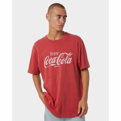ロゴ メンズ Tシャツ 赤 レッド 【 RED ROLLAS ENJOY COCA COLA LOGO MENS SS TEE COKE 】