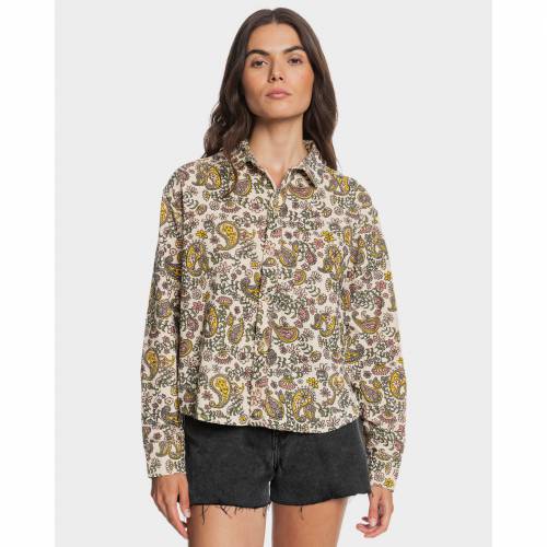 クイックシルバー レディース パーク スリーブ 長袖 【 QUIKSILVER SLEEVE WOMENS PAISLEY PARK SHIRT MACADAMIA 】