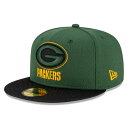 ニューエラ New Era 【 Green Bay Packers 2021 Nfl Official Sideline Road 59Fifty Fitted Hat Mens Green/Black 】 green 緑・グリーン パッカーズ NFL サイドライン バッグ 小物 ブランド雑貨 帽子 メンズ帽子 キャップ