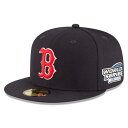 ニューエラ New Era 【 Boston Red Sox 2004 World Series Side Patch 59Fifty Fitted Mlb Hat Mens Navy 】 ボストン Red 赤・レッド シリーズ バッグ 小物 ブランド雑貨 帽子 メンズ帽子 キャップ メンズ 紺色 ネイビ(4)